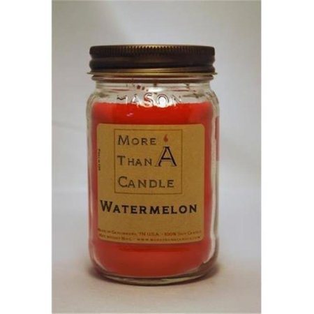 MORE THAN A CANDLE More Than A Candle APF8J 16 oz Mason Jar Soy Candle; Watermelon APF8J